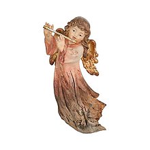 Sochy - Alpský anjel s flautou koreňová socha - 14677626_