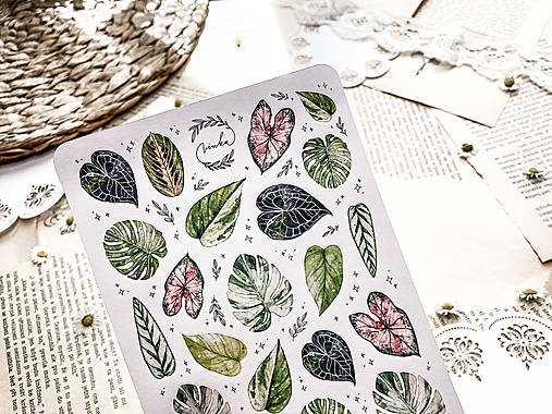 Papier - Samolepky "houseplant lover mini" - 14678404_