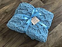 Detský textil - Deka do kočíka z Alize Puffy Fine 100x80cm - azúrovo modrá - 14677250_