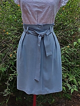 Sukne - Ľanová sukňa na zapínanie (rôzne farby) - 14678017_