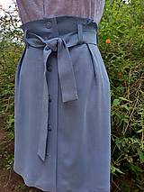 Sukne - Ľanová sukňa na zapínanie (rôzne farby) - 14678019_