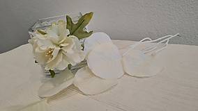 Svietidlá a sviečky - Svietnik sklenený biela ruža - 14678817_