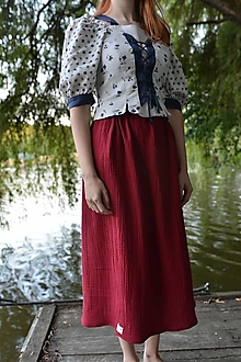 Sukne - Mušelínová sukňa Víno - 14678551_