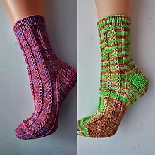 Ponožky, pančuchy, obuv - Ponožky Bio, ručne farbené merino - 14680948_