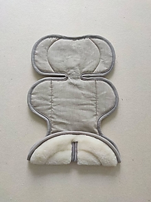 Detský textil - Vlnienka Podložka do autosedačky Britax-Römer Baby-Safe 2 i-Size 0 + 100% Merino Top Super wash Natural 100% ľan Sand - 14680818_