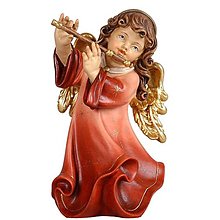 Sochy - Alpský anjel s priečnou flautou (5cm - Pestrofarebná) - 14679629_