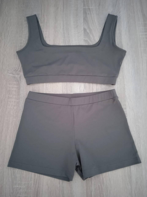 Topy, tričká, tielka - Crop Top Khaki - 14679613_