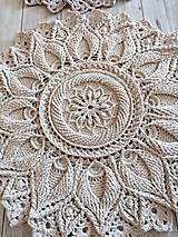 Úžitkový textil - Háčkovaný koberec natural - 14681644_