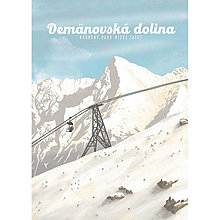 Grafika - Retro Poster - Demänovská dolina + darček (A3 skladom) - 14681937_