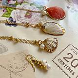 Náhrdelníky - Pearl and Seashell Necklace, Earrings / Náušnice, náhrdelníky z perál, mušlí - 14683534_