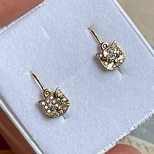 Baby 14k Gold Zircone Earrings / Náušnice pre bábätká zlato 14k AU585/1000