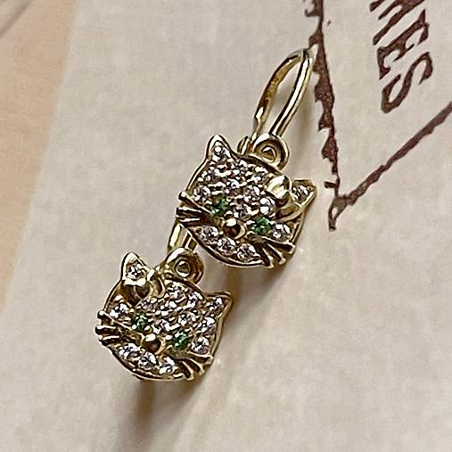 Baby 14k Gold Zircone Earrings / Náušnice pre bábätká zlato 14k AU585/1000
