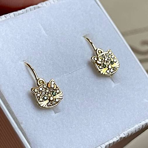 Baby 14k Gold Zircone Earrings / Náušnice pre bábätká zlato 14k AU585/1000