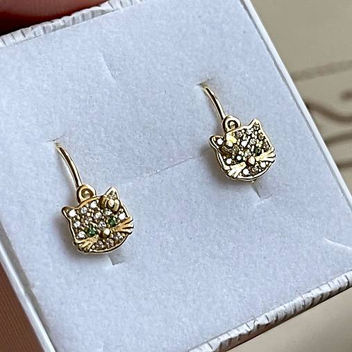 Baby 14k Gold Zircone Earrings / Náušnice pre bábätká zlato 14k AU585/1000