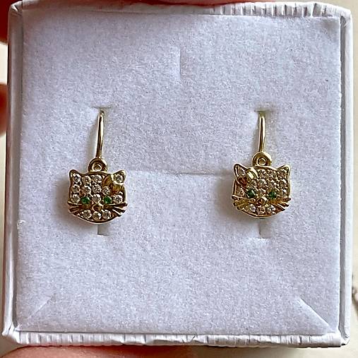 Baby 14k Gold Zircone Earrings / Náušnice pre bábätká zlato 14k AU585/1000