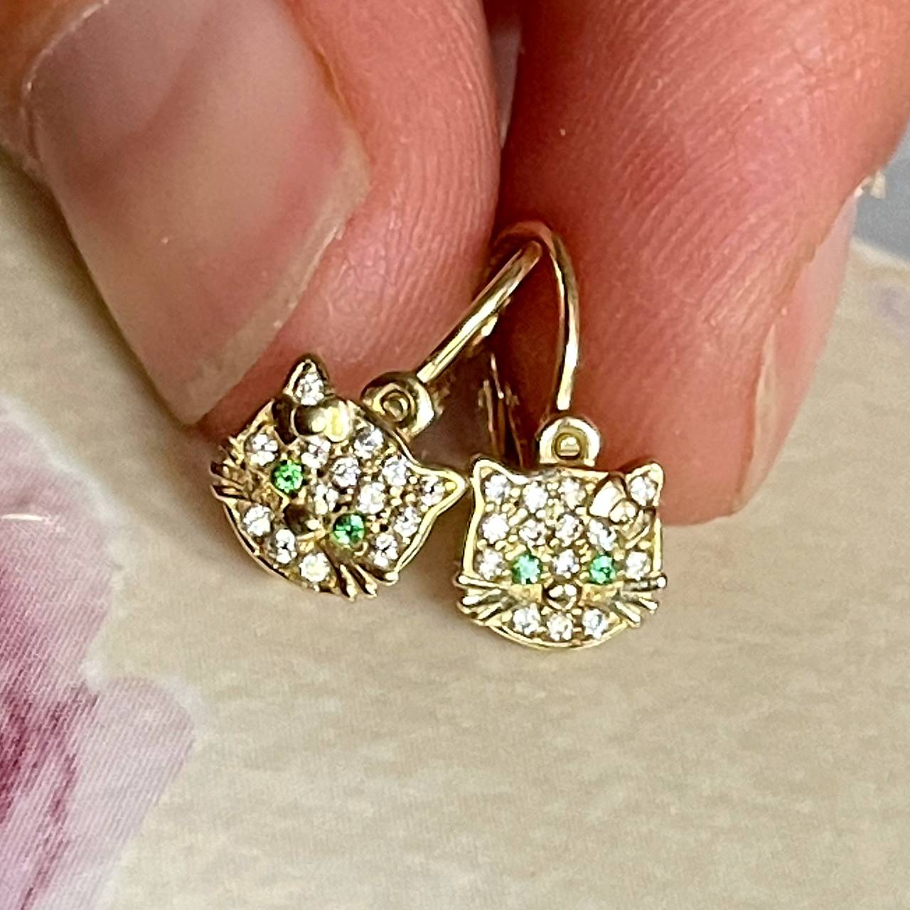 Baby 14k Gold Zircone Earrings / Náušnice pre bábätká zlato 14k AU585/1000