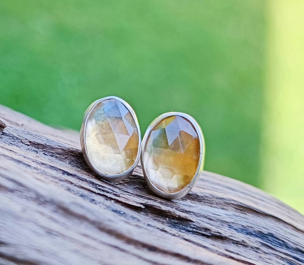 Strieborné Náušnice s Citrinom