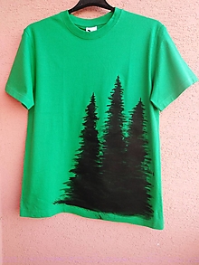 Topy, tričká, tielka - pánske maľované tričko -Tri stromy... M - 14688109_