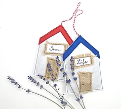 Dekorácie - Levanduľová dekorácia: Set domčekov pri mori - 14687661_