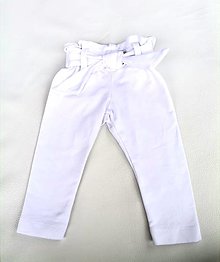 Nohavice - Detské legíny s opaskom biele - 14689625_