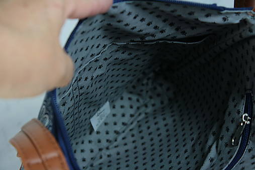 modrotlačová kabelka Dara hnedá XL
