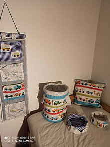 Detský textil - Vreckár, kôš na hračky, vankúš s výplňou, košíky - 14689381_