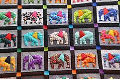 Úžitkový textil - Patchworková deka/přehoz – karneval slonů - 14691093_