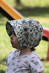 Detské čiapky - Letný detský ľanový čepček vtáčiky modré - 14692715_