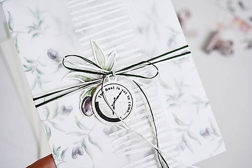 Papiernictvo - Svadobný pozdrav - olivy/pivonky (Olivy) - 14692442_