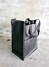 Veľké tašky - ČIERNA kožená shopper kabelka - 14693850_