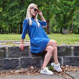 Šaty - Maľované šaty KALANCHOE modré - 14692389_