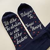  - Maľované ponožky k výročiu SVADBY (tmavomodré + Milujem ŤA) - 14692424_