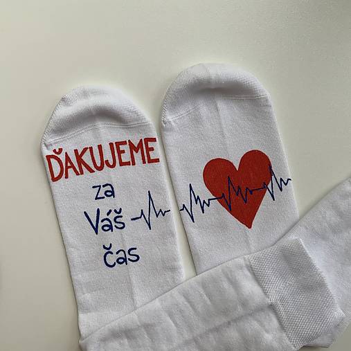 Maľované ponožky (s nápisom: “ďakujeme za Váš čas”)