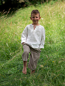 Detské oblečenie - Detská ľanová košeľa HORANČEK - 14692451_