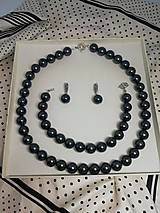 Sady šperkov - Veľká sada (náhrdelník, náramok, náušnice) - čierne perly - 14692255_