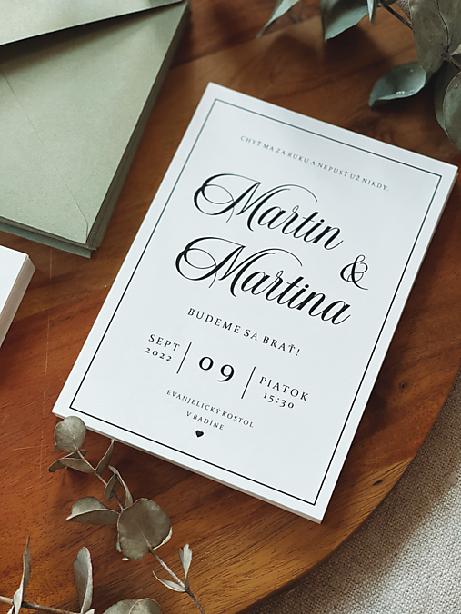 Papiernictvo - Svadobné oznámenie 167 simple 6 (pozvánka k stolu do 50 kusov) - 14696685_