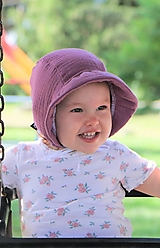 Detské čiapky - Letný detský mušelínový čepček Klára - 14698442_