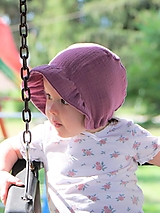 Detské čiapky - Letný detský mušelínový čepček Klára - 14698444_