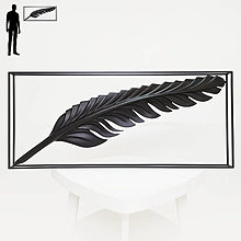 Obrazy - Drevený obraz 3D ( black feather ) - 14698728_