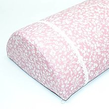 Úžitkový textil - Biele kvietky na ružovej - obliečka na vankúš polvalec - 14697128_