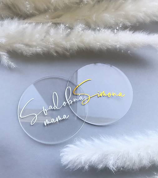 Úložné priestory & Organizácia - Akrylové menovky rôzne farby - 14697718_