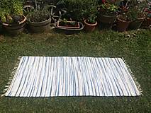 Úžitkový textil - Modro-biely vidiecky koberec - 14699530_