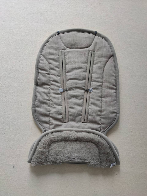 Detský textil - Vlnienka Podložka do kočíka Cybex Priam 100% Merino top super wash Grey a 100% ľan Grey - 14699695_