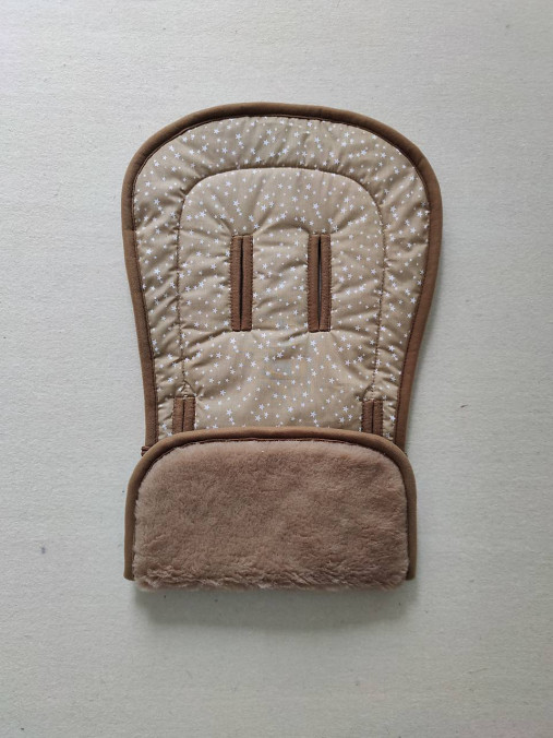 Detský textil - Vlnienka Podložka do kočíka Joie Mytrax 100% merino top super wash Camel Hviezdičky béžové - 14699797_