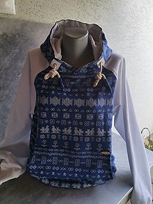 Pánske oblečenie - Pánska mikina modré Čičmany - 14701083_
