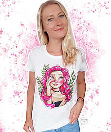 Topy, tričká, tielka - Ružová Elfka / bavlnené tričko - 14698998_