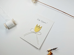 Papiernictvo - Nežné narodeninové prianie - Všetko najlepšie/žltý tulipán - 14698763_