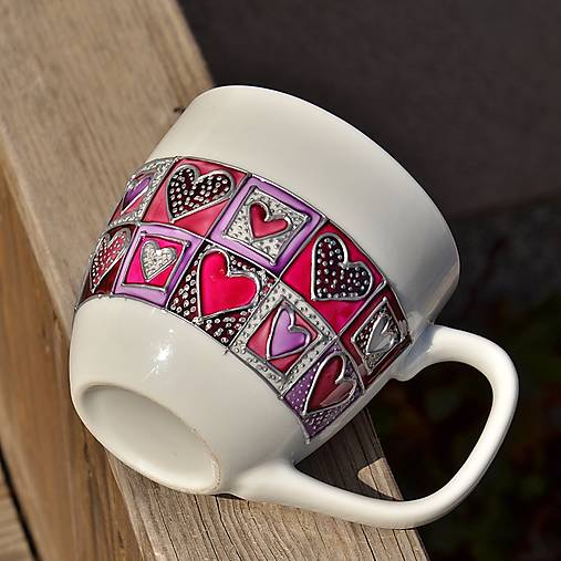 Nádoby - Porcelánový malovaný hrnek Jim – fialový - 14698931_