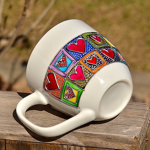 Nádoby - Porcelánový malovaný hrnek Jim – vícebarevný - 14698969_