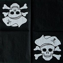 Papier - Lebka piráta-servítka - 14698833_